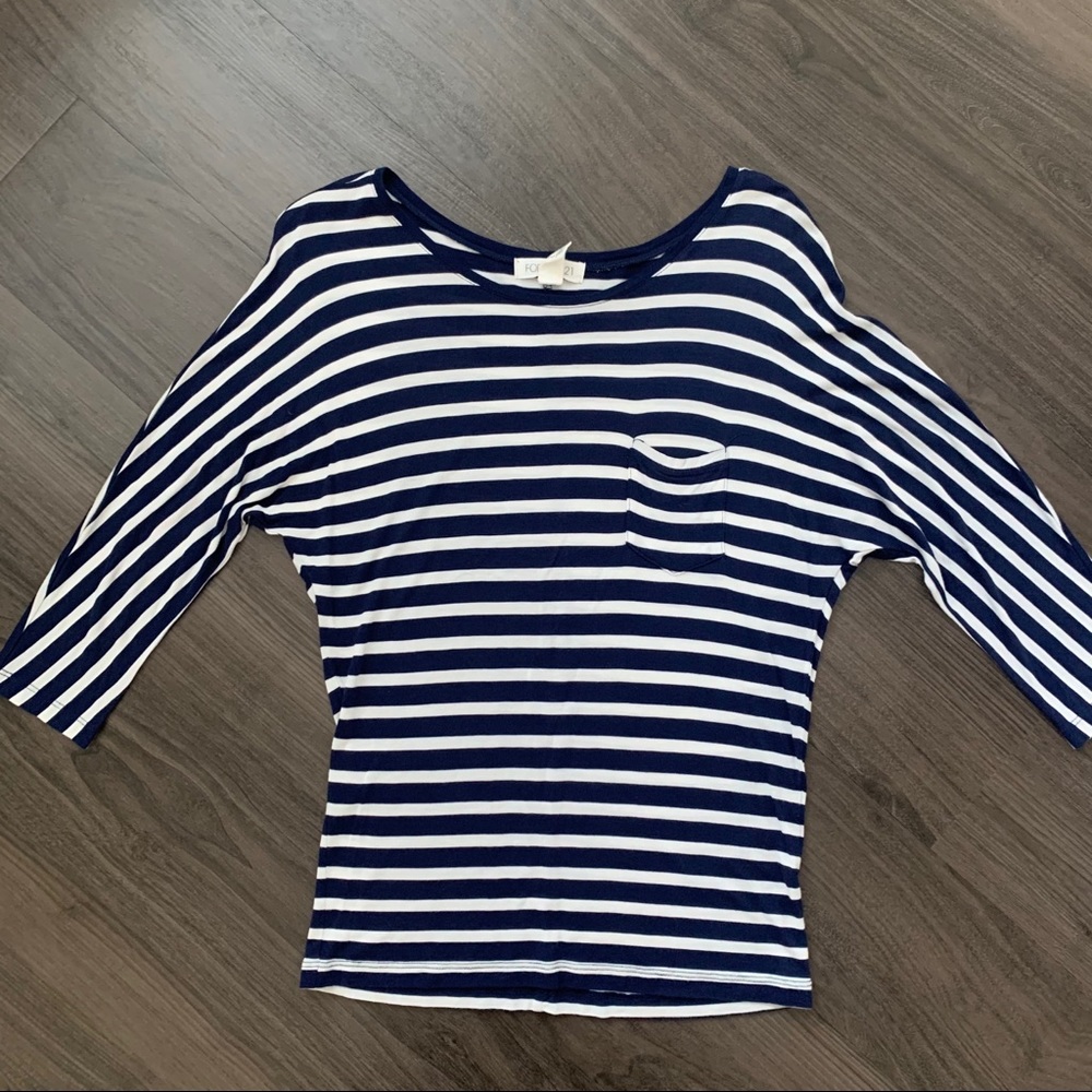 3/$25 FOREVER 21 3/4 Sleeve Striped Shirt
